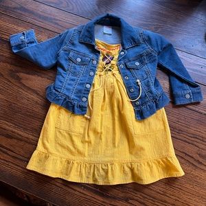 Girls embroidered dress and jean jacket bundle